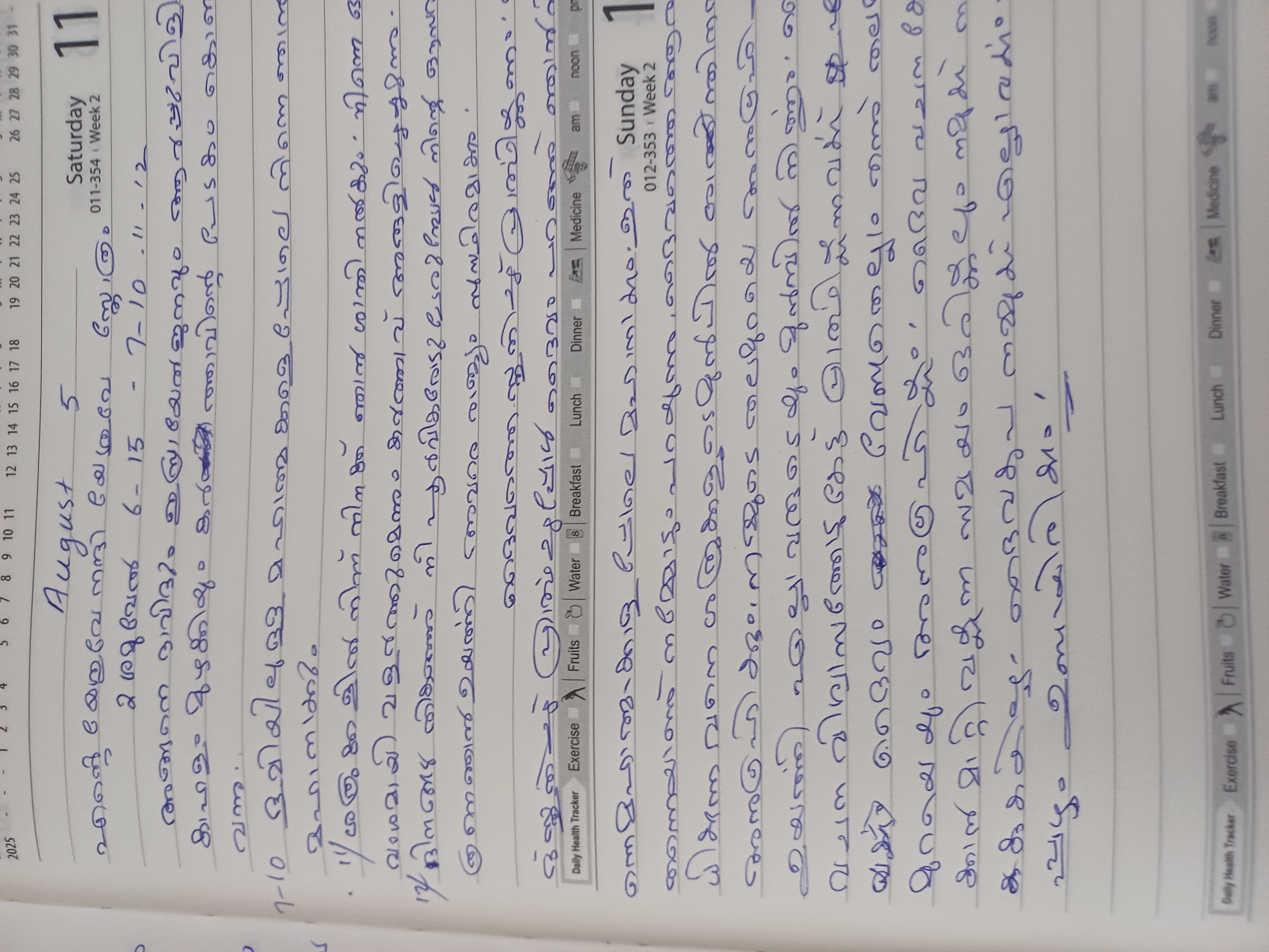Diary photo for August 5, 2025